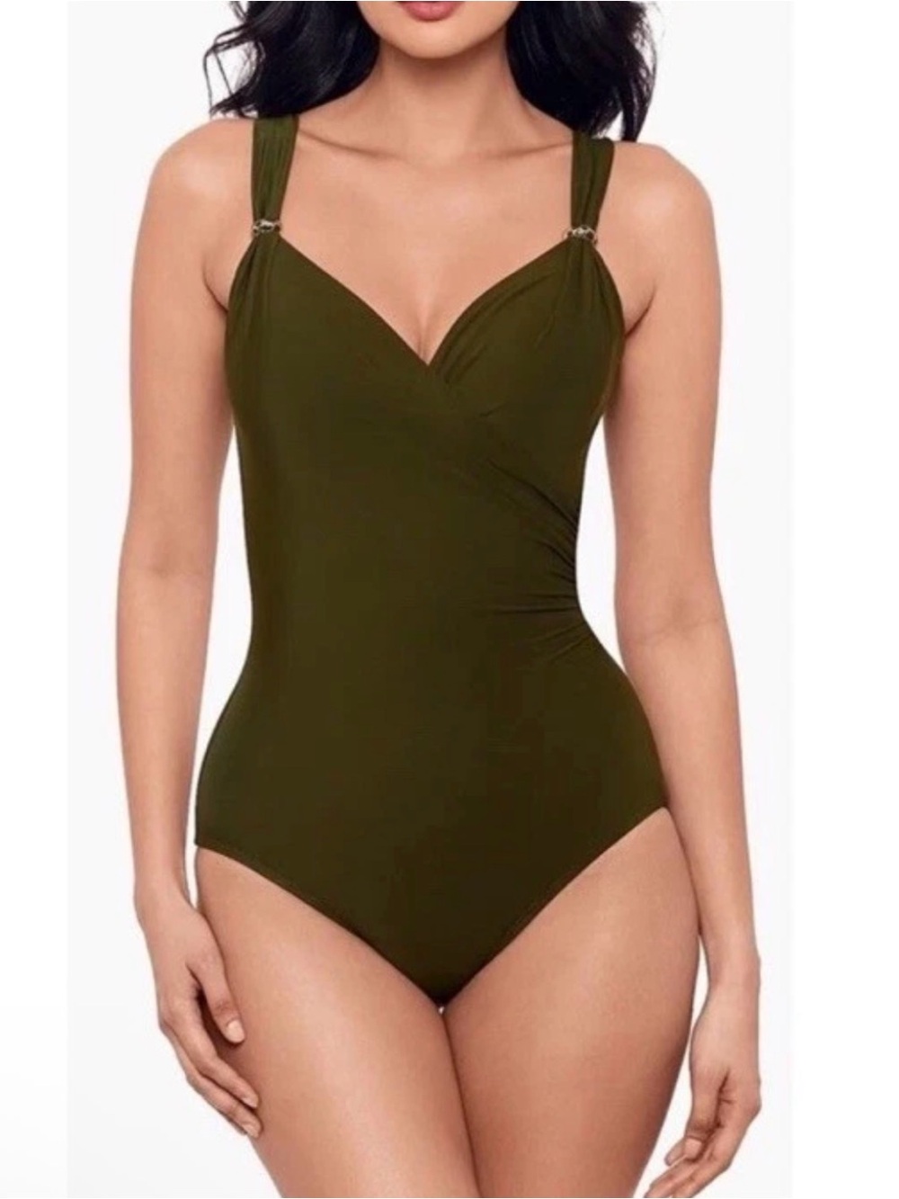 New with tags size 16 Miraclesuit Olive Green One-Piece Swimsuit $190